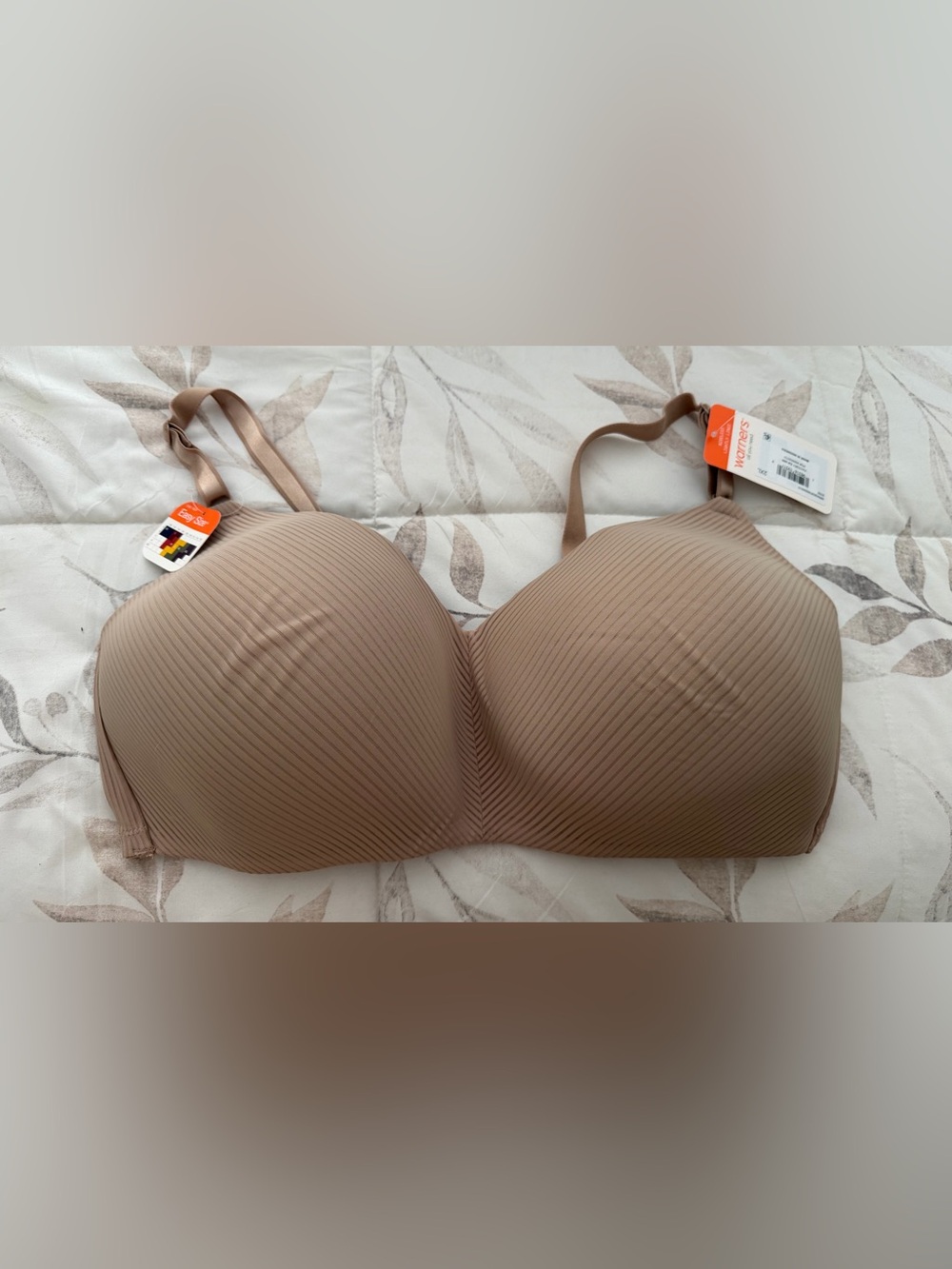 Warner's Ribbed Wireless Nude T-Shirt Bra